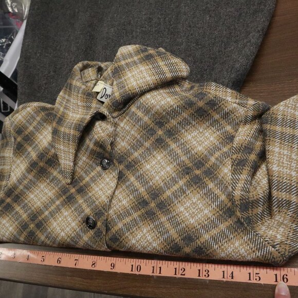 Domino Skirt Suit Womens 8 Gray Office Wear Secretary Dark Academia Vintage 70's - Picture 13 of 16